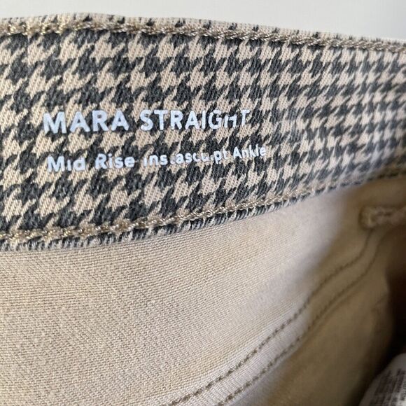 DL1961 Pants Womens 26 Brown Houndstooth 5-Pocket Mara Straight Mid Rise Ankle - Picture 11 of 14